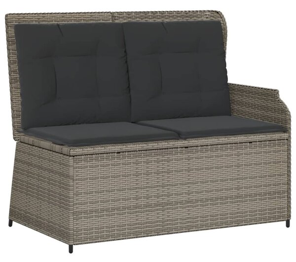 3 részes szürke polyrattan kerti ülőgarnitúra párnákkal