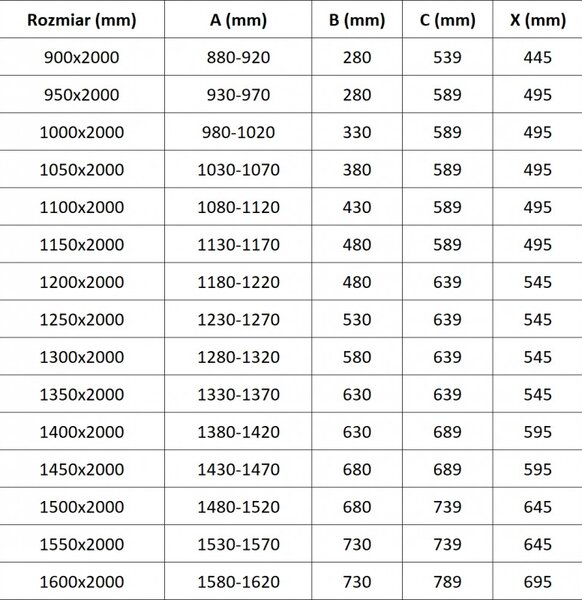 Mexen Exo, nyíló zuhanyajtó 130 cm, átlátszó üveg, arany, 819-130-000-50-00