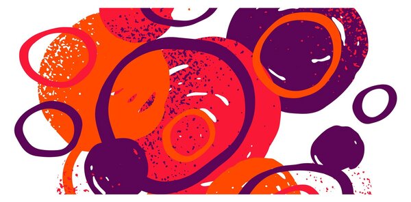 Kép - Motívum körökkel meleg színekben (120x50 cm)