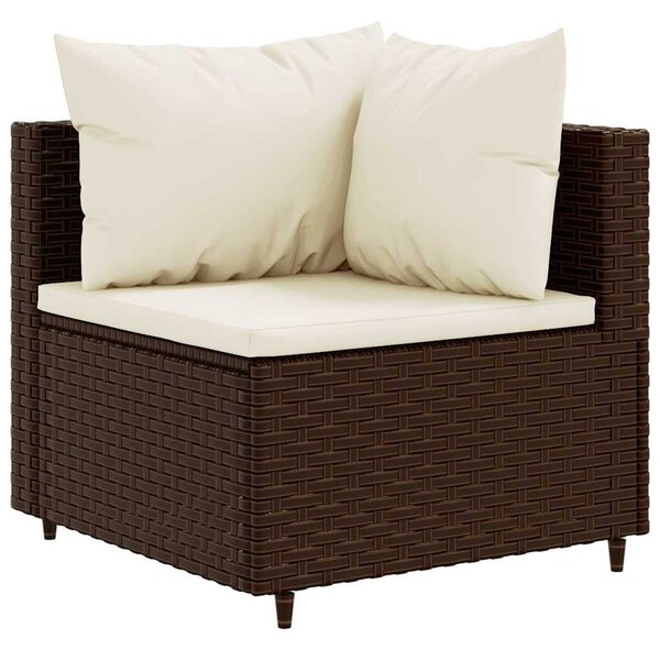 5 részes barna polyrattan kerti ülőgarnitúra párnákkal
