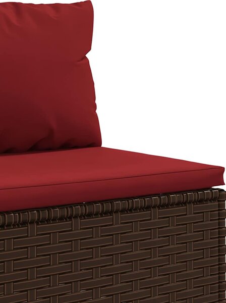7 részes barna polyrattan kerti ülőgarnitúra párnákkal