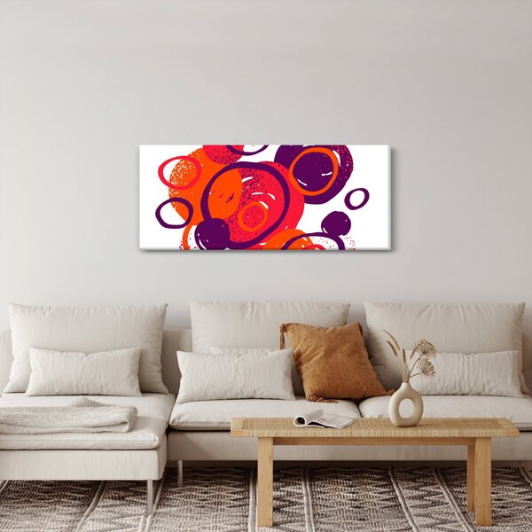 Kép - Motívum körökkel meleg színekben (120x50 cm)