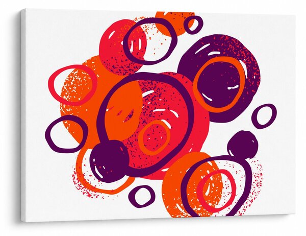 Kép - Motívum körökkel meleg színekben (70x50 cm)