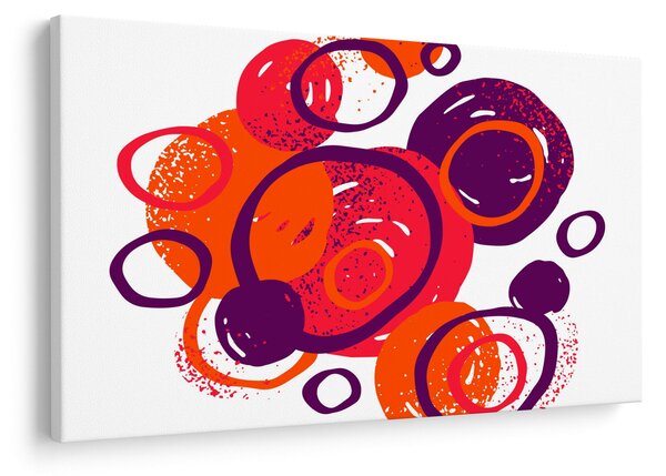 Kép - Motívum körökkel meleg színekben (90x60 cm)