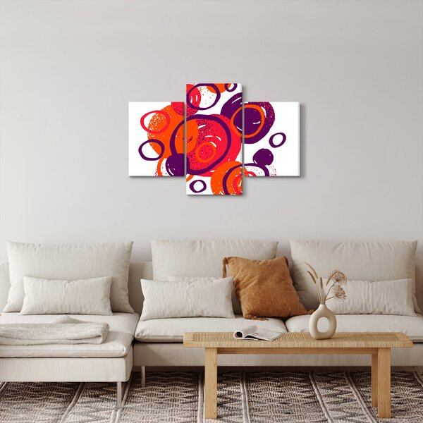 Kép - Motívum körökkel meleg színekben (90x60 cm)