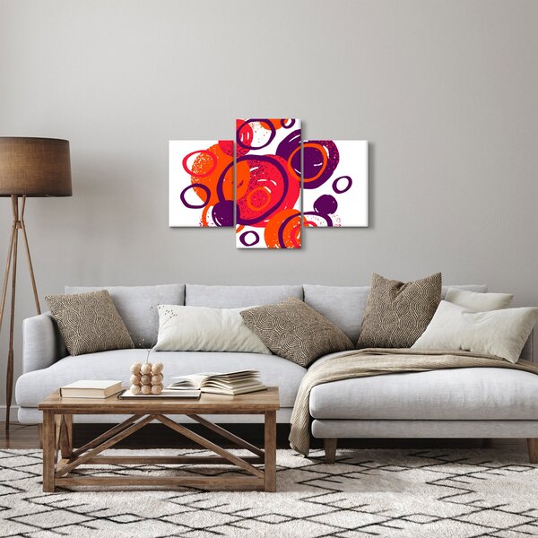 Kép - Motívum körökkel meleg színekben (90x60 cm)