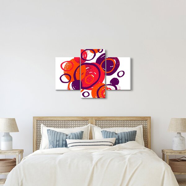 Kép - Motívum körökkel meleg színekben (90x60 cm)