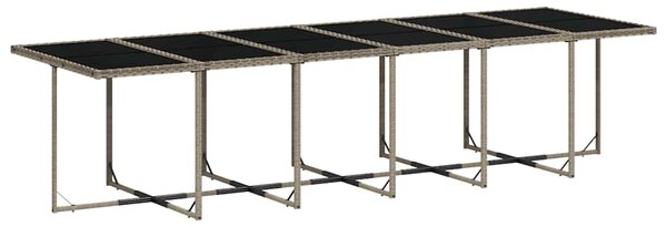 17 részes szürke polyrattan kerti étkezőgarnitúra párnával