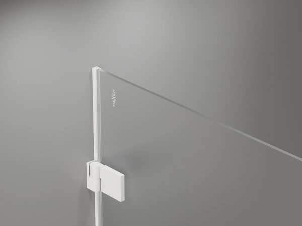 Mexen, Mexen Lunar-B Forgós bal oldali zuhanyajtó 60 cm, átlátszó, fehér - 832-060-000-20-00-L