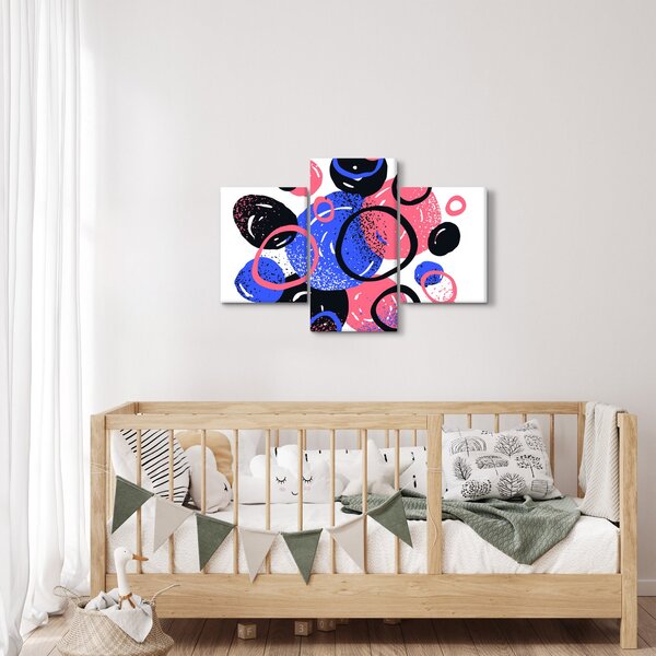 Kép - Motívum élénk színű körökkel (90x60 cm)