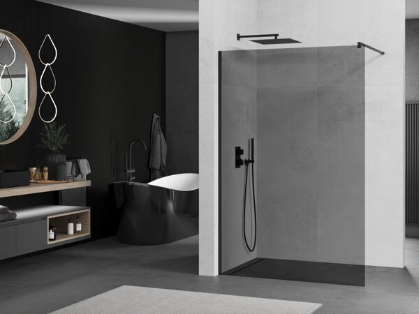 Mexen Kioto zuhanyparaván WALK-IN 8mm, 70x200 cm, szürke üvegprofil fekete, 800-070-101-70-40