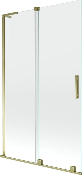 Mexen Velar L kádparaván, 2-szárnyú toló, 110 x 150 cm, átlátszó, arany - 896-110-003-01-50