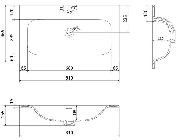 Mexen Orio, fürdőszobaszekrény 80 cm Vela mosdóval, 2 fiókkal, fényes fehér, 91A10-08047-2-BFF00-W23M00