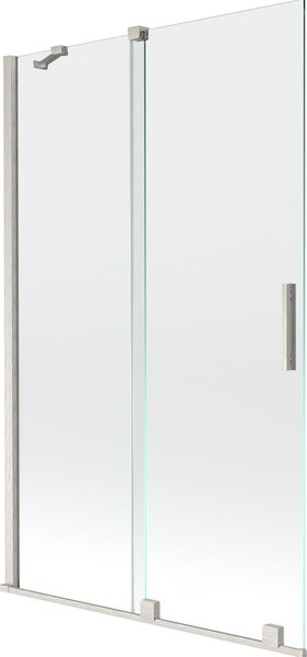 Mexen Velar kádparaván 2-szárnyú tolóajtós 110 x 150 cm, átlátszó, csiszolt nikkel - 896-110-000-01-97
