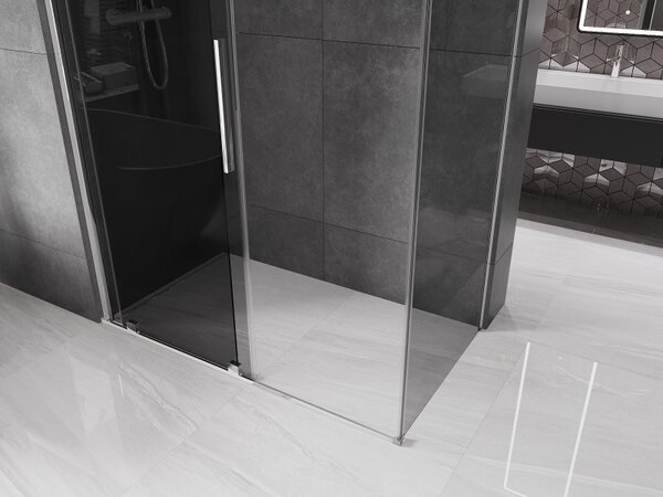 Mexen Velar, zuhanykabin tolóajtóval 130 x 70 cm, 8mm szürke üveg, króm, 871-130-070-41-01