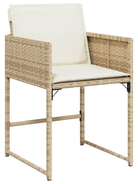 11 részes bézs polyrattan kerti étkezőgarnitúra párnákkal