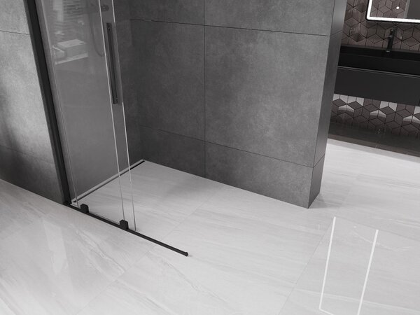 Mexen Velar, bejáró tolóajtó 70x200 cm, 8mm átlátszó üveg, fekete matt, 871-070-000-03-70