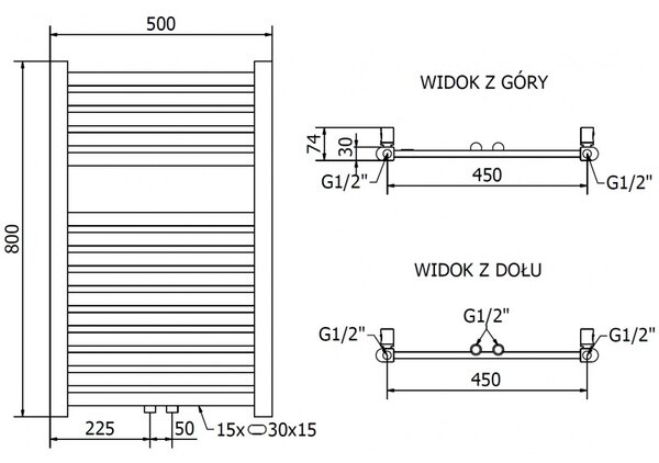 Mexen, Mexen Hades elektromos melegítő 800 x 500 mm, 300 W, arany - W104-0800-500-2300-50