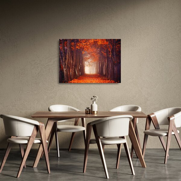 Kép - őszi erdő (üvegen) (70x50 cm)