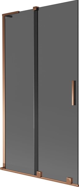 Mexen Velar L kádparaván 2-szárnyú toló 100 x 150 cm, grafit, rózsaarany - 896-100-003-41-60