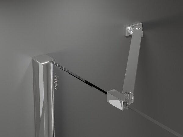 Mexen Velar Duo, zuhanykabin tolóajtóval 80 x 80 cm, 8 mm-es matt üveg, króm, 871-080-080-32-01