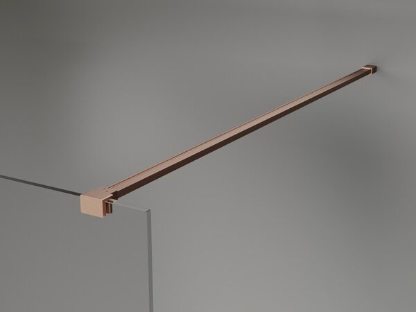 Mexen, Mexen Kioto-X zuhanyfal 80 x 200 cm, átlátszó 10 mm, szálcsiszolt réz - 800-080-101-65-00-X