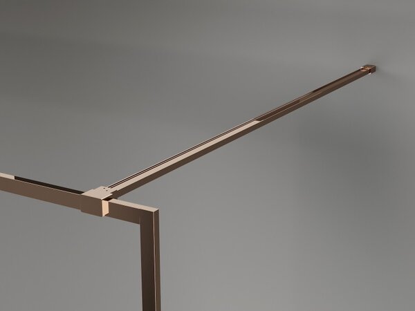 Mexen, Mexen Kioto-XF zuhanyfal kerettel 50 x 202 cm, matt 10 mm, rozéarany - 800-050-104-60-30-X