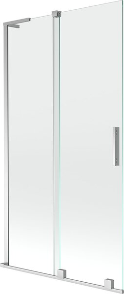 Mexen Velar L fürdőkádparaván 2-szárnyú toló 100 x 150 cm, átlátszó, króm - 896-100-003-01-01