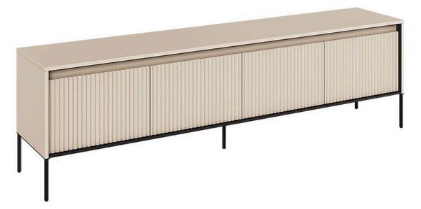 TV-állvány Fernolu 105, Közepes sűrűségű farostlemez, Laminált forgácslap, 56x193x40cm, Bézs, Fekete