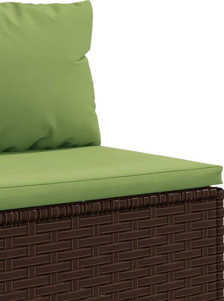 7 részes barna polyrattan kerti ülőgarnitúra párnákkal