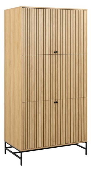 Gardróbszekrény Norsica Levala 105, Laminált forgácslap, 200x99x60cm, Világos tölgy
