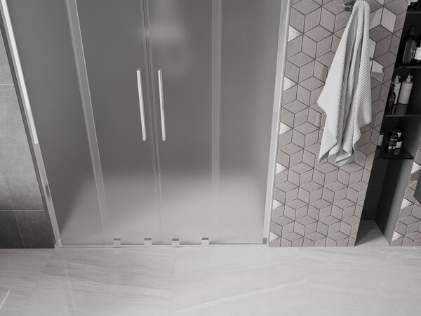 Mexen Velar L Duo, tolózuhanyajtó nyitáshoz 140 cm, 8 mm-es matt üveg, króm, 871-140-003-32-01