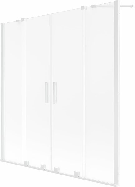 Mexen Velar Duo kétszárnyú, toló kádparaván 140 x 150 cm, zúzmarás, fehér - 896-140-000-32-20