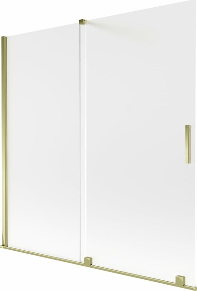 Mexen Velar 2-szárnyú, tolóajtós fürdőkádfal 160 x 150 cm, homokfúvott, arany - 896-160-000-31-50