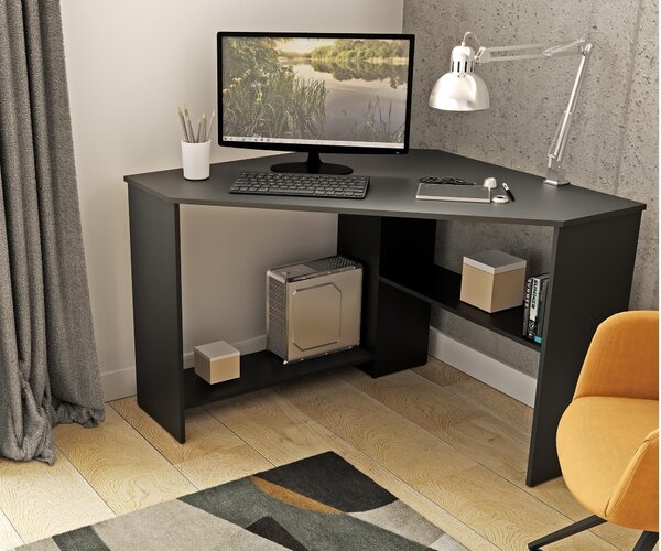 Sarok PC asztal Rhyno (fekete)