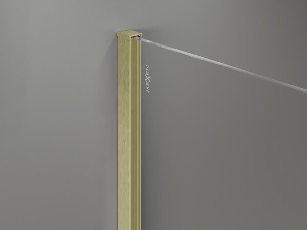 Mexen Kioto-X, zuhany paraván 110 x 200 cm, 10 mm matt üveg, arany matt profil, 800-110-101-55-30-X