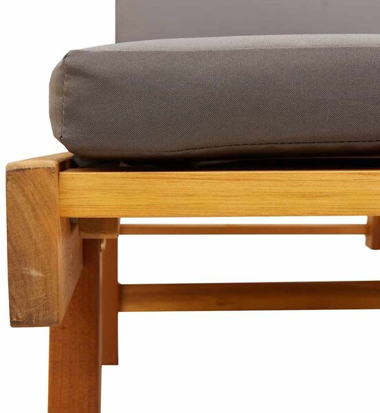 2 db tömör akácfa napozóágy párnával 200 x 68 x 83 cm
