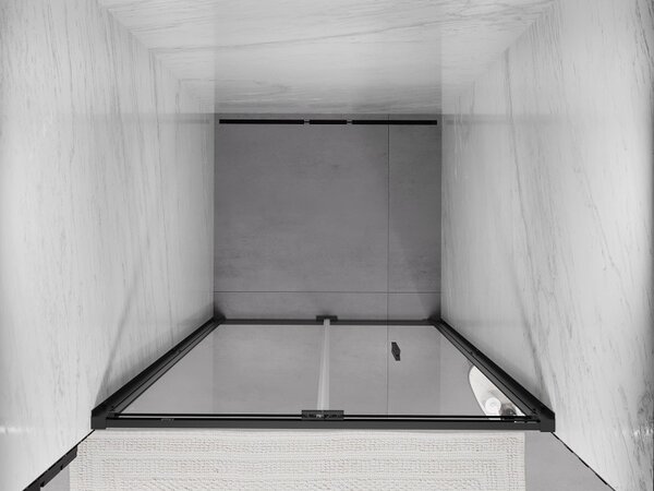 Mexen Exo, nyitható összecsukható ajtó 60x200 cm, 6mm átlátszó üveg, fekete profil, 816-060-000-70-00