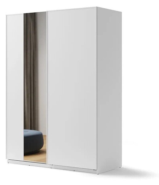 Gardróbszekrény Fresno 135, Laminált forgácslap, 235x170x71cm, Fehér