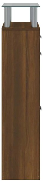 Barna tölgyszínű szerelt fa cipősszekrény 63x24x104 cm