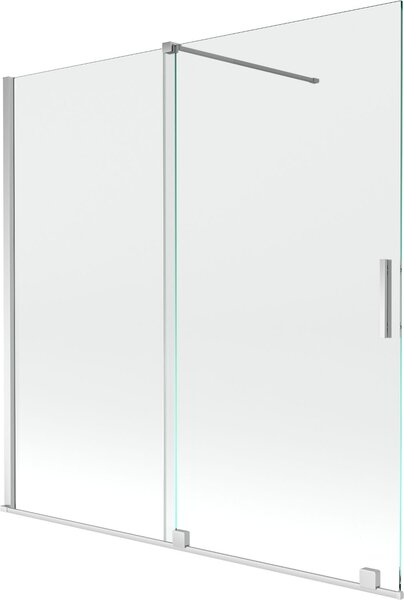 Mexen Velar 2-részes elhúzható fürdőkádparaván 160 x 150 cm, átlátszó, króm - 896-160-000-01-01