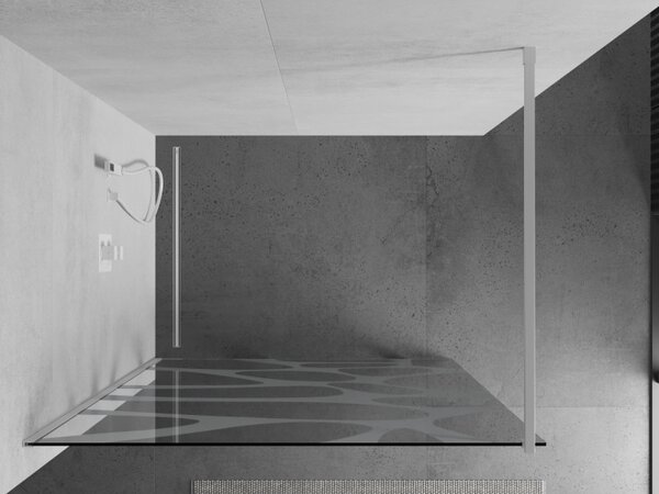 Mexen Kioto, Walk-In zuhany paraván 70 x 200 cm, 8mm átlátszó / fehér üvegminta, fehér profil, 800-070-101-20-97
