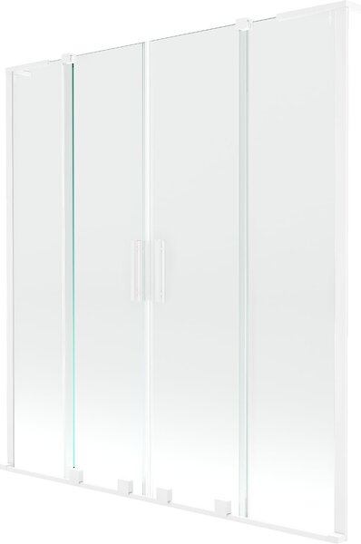 Mexen Velar L Duo 2-szárnyú kádparaván, eltolható, 150 x 150 cm, átlátszó, fehér - 896-150-003-02-20