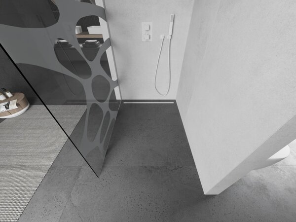 Mexen Kioto, Walk-In zuhany paraván 70 x 200 cm, 8mm átlátszó / fehér üvegminta, fehér profil, 800-070-101-20-97