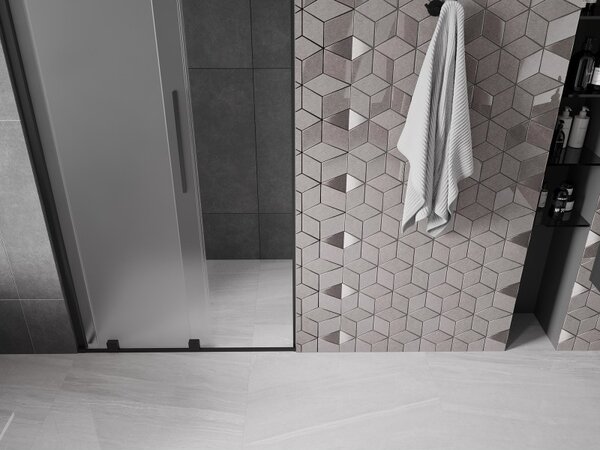 Mexen Velar, tolózuhanyajtó nyitáshoz 90 cm, 8 mm-es matt üveg, fekete matt, 871-090-000-31-70