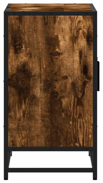 Füstös tölgy szerelt fa fürdőszobai mosdószekrény 90x33x60 cm