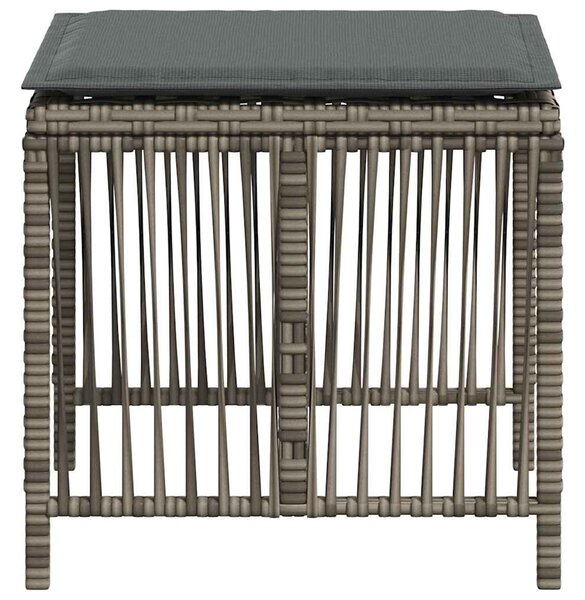 4 db szürke polyrattan kerti szék párnával 41 x 41 x 36 cm