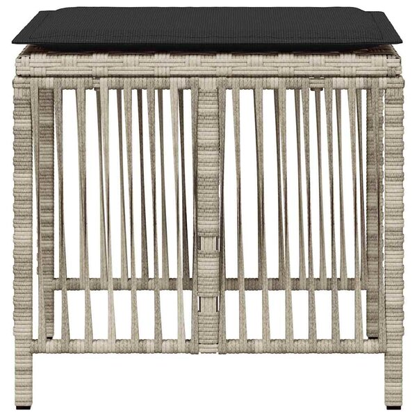 4db világosszürke polyrattan kerti szék párnával 41 x 41 x 36cm