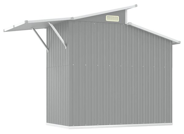 Szürke horganyzott acél kerti fészer 270 x 130 x 208,5 cm