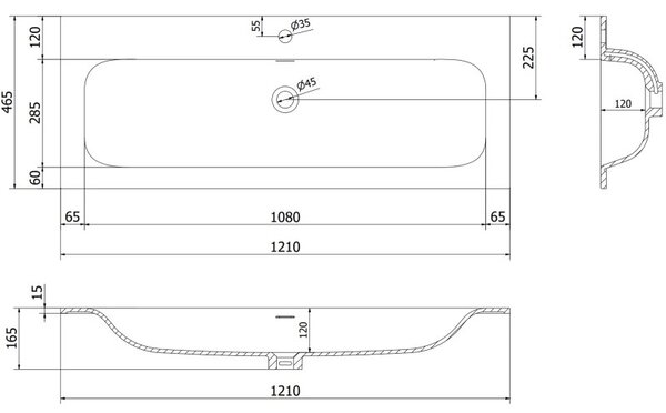 Mexen Orio, fürdőszobaszekrény 120 cm Vela mosdóval, 2 fiókkal, matt fehér, 91A10-12047-2-BFF01-W23M01